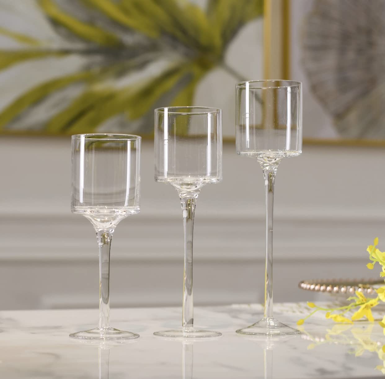 Clear Glass Tea Light Candle Holders – Set of 3