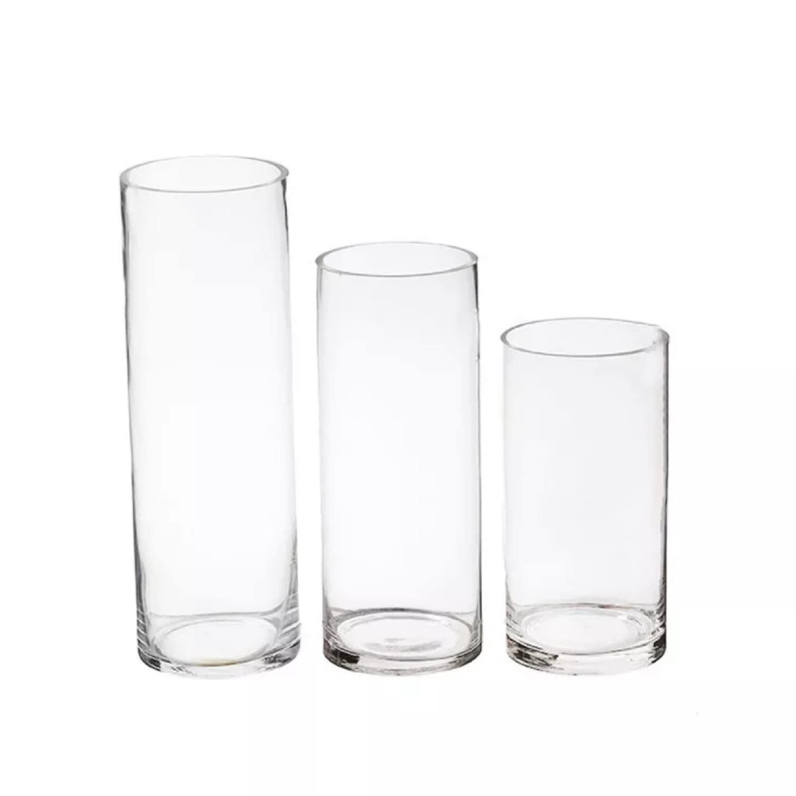 Mado gallery Glass Cylinder Vases Set of 3 Decorative Centerpieces for Home or Wedding, Bulk Cylinder Flower & Plant Vases, Candle Holders for Home Decoration and Wedding Centerpieces