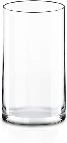 Mado gallery Glass Cylinder Vases size of (10 x 15 cm) Decorative Centerpieces for Home or Wedding, Bulk Cylinder Flower & Plant Vases, Candle Holders for Home Decoration and Wedding Centerpieces