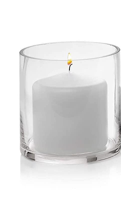 Mado gallery Glass Cylinder Vases size of (10 x 10 cm) Decorative Centerpieces for Home or Wedding, Bulk Cylinder Flower & Plant Vases, Candle Holders for Home Decoration and Wedding Centerpieces