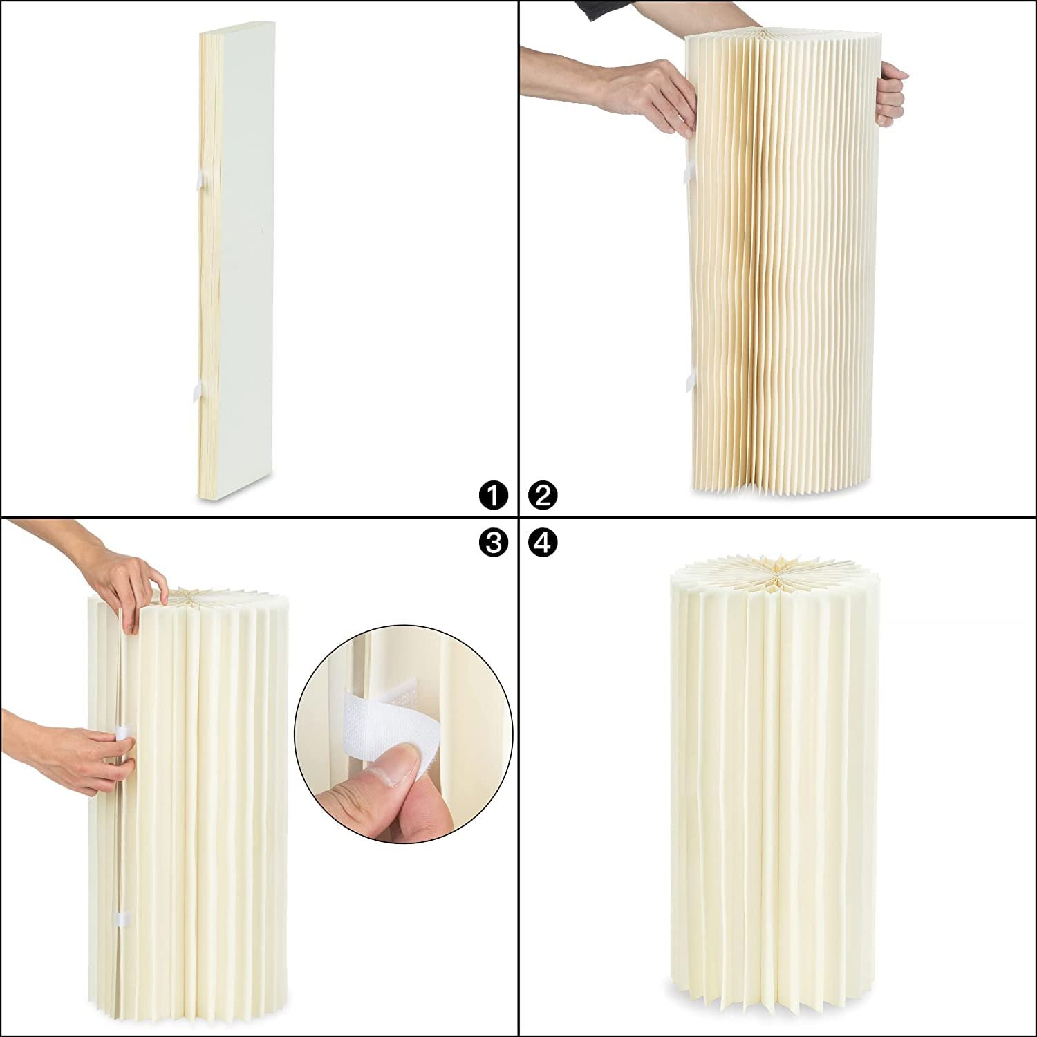 Mado gallery Wedding Centerpieces Foldable Cardboard Vases - Set of 4 Flower Vase Stand for Party Tables and Christmas & birthday Decorations with white Acrylic Cover