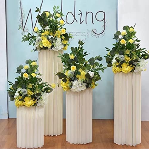 Mado gallery Wedding Centerpieces Foldable Cardboard Vases - Set of 4 Flower Vase Stand for Party Tables and Christmas & birthday Decorations with white Acrylic Cover