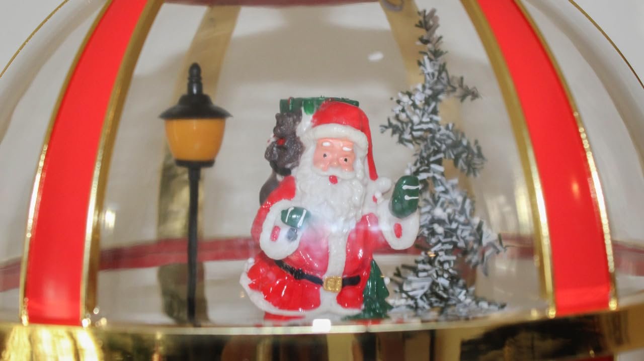 Christmas Street Lamp colors Red or white 64-180 cm tall with Light, Cascading Snow, and Christmas Music, for Festive Holiday & Christmas decorations (RED, 59 CM / 23 INCHES)