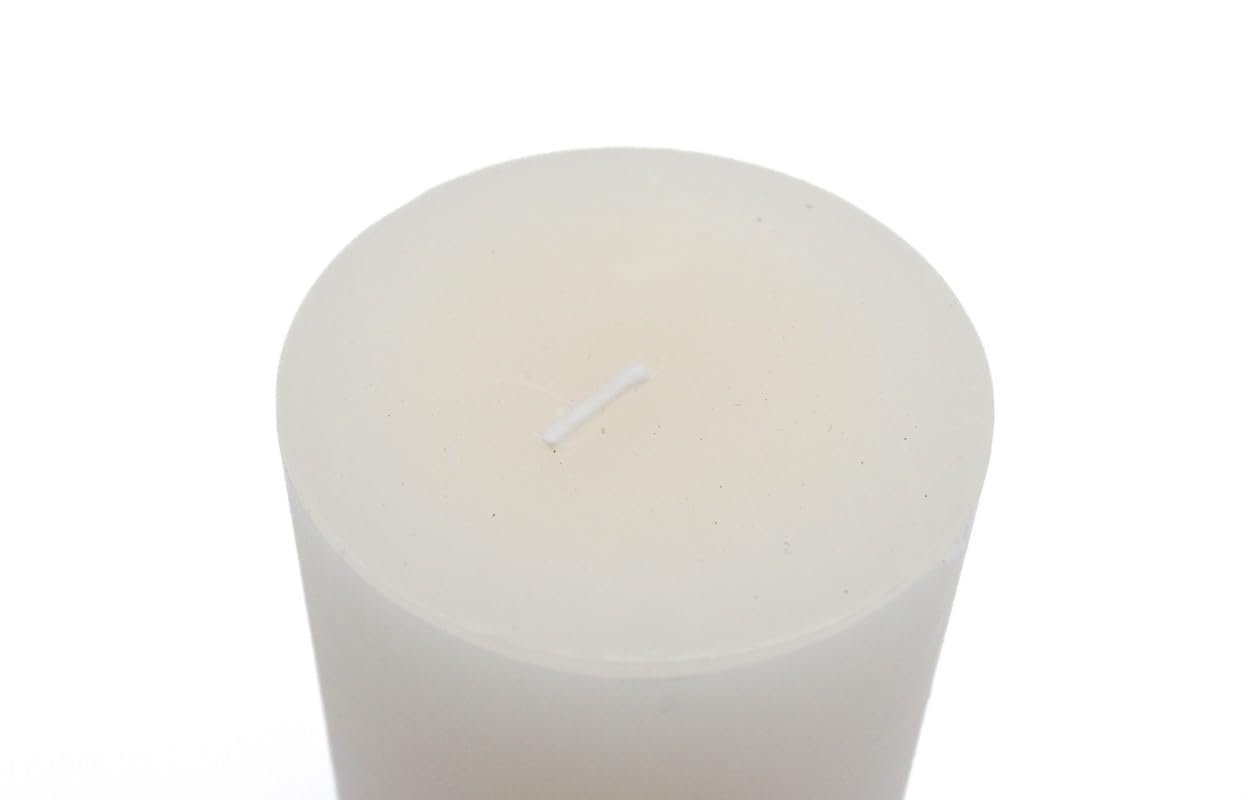 Mado Gallery Pillar Candles Mini & Large, Paraffin, Dripless, Long-Lasting, Unscented, Ivory Pillar Candles, Ideal Candles For Weddings Home Decorations (Package Of 1 Piece, 7.5x10 CM / 3x4 INCHES)