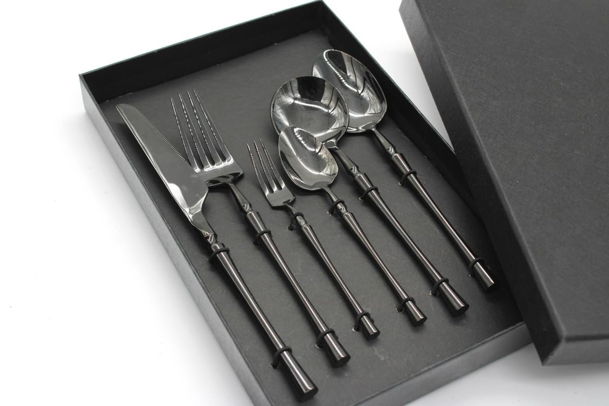 Mirror-Polished Stainless Steel Cutlery Set – 6 Pieces | Mado Gallery