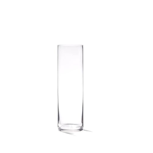 Mado Gallery Clear Cylinder Glass Vase, Single Size (5×20CM, 5×25CM, 5×30CM) – Tall Vase for Flowers, Floating or Pillar Candles, Ideal for Home & Wedding Decor (Box Of 1 Piece, 5 CM (D) x 20 CM (H))
