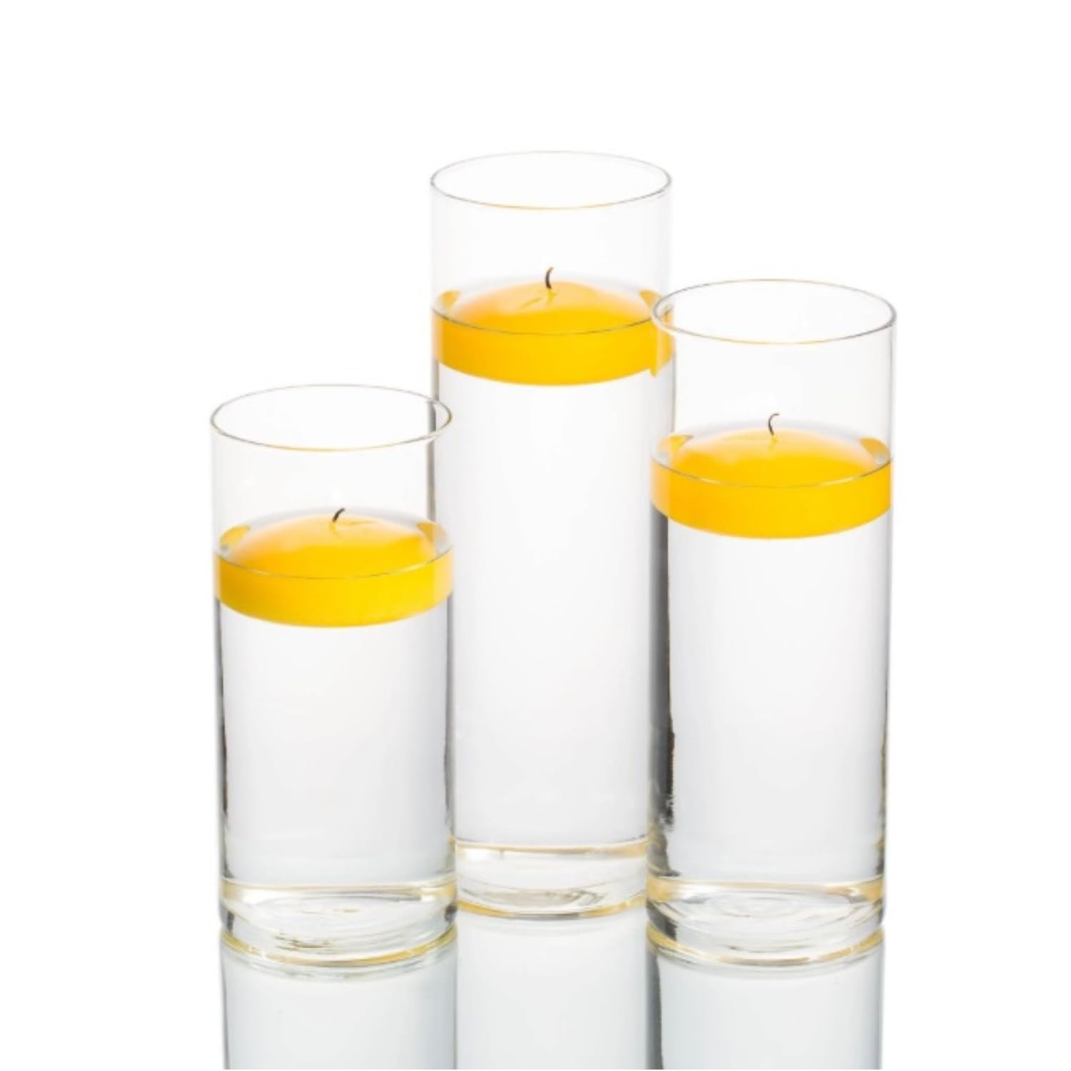 Clear Cylinder Glass Vase Trio – 20, 25 & 30 cm