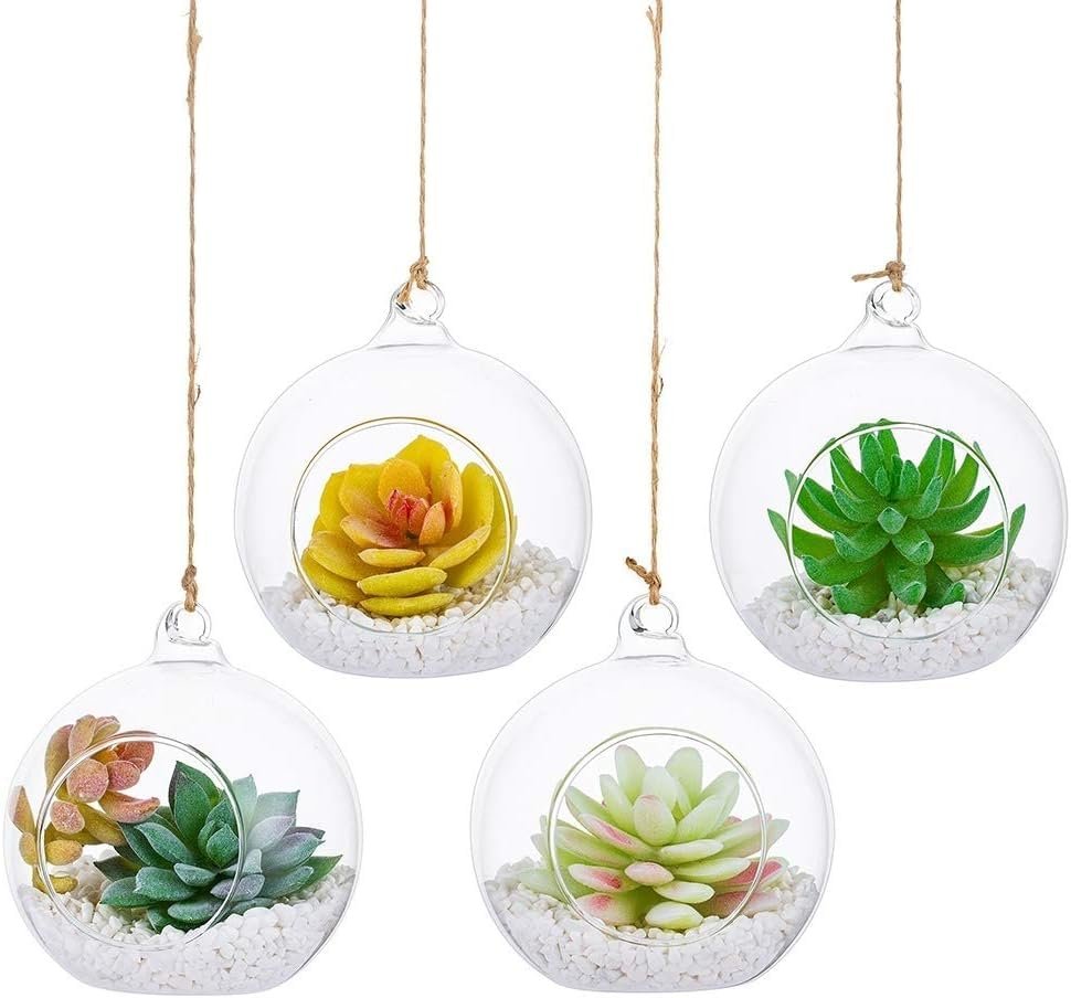 Hanging Glass Globe Holders with Jute & Fish Wire – 6, 12 or 24 Pieces | Mado Gallery