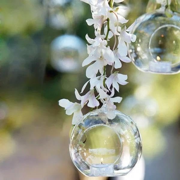 Hanging Glass Globe Holders with Jute & Fish Wire – 6, 12 or 24 Pieces | Mado Gallery