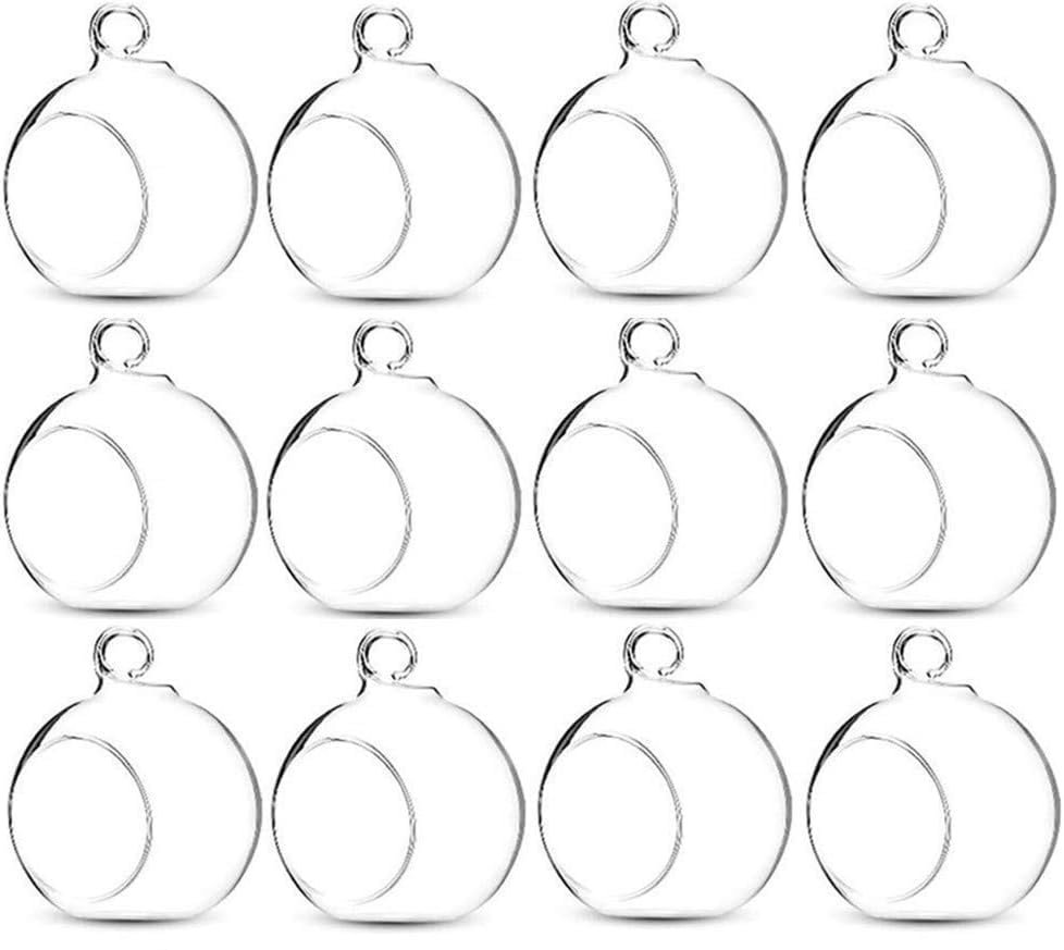 Hanging Glass Globe Candle Holder Set with Tealights, Jute & Fish Wire – 12 Pieces | Mado Gallery