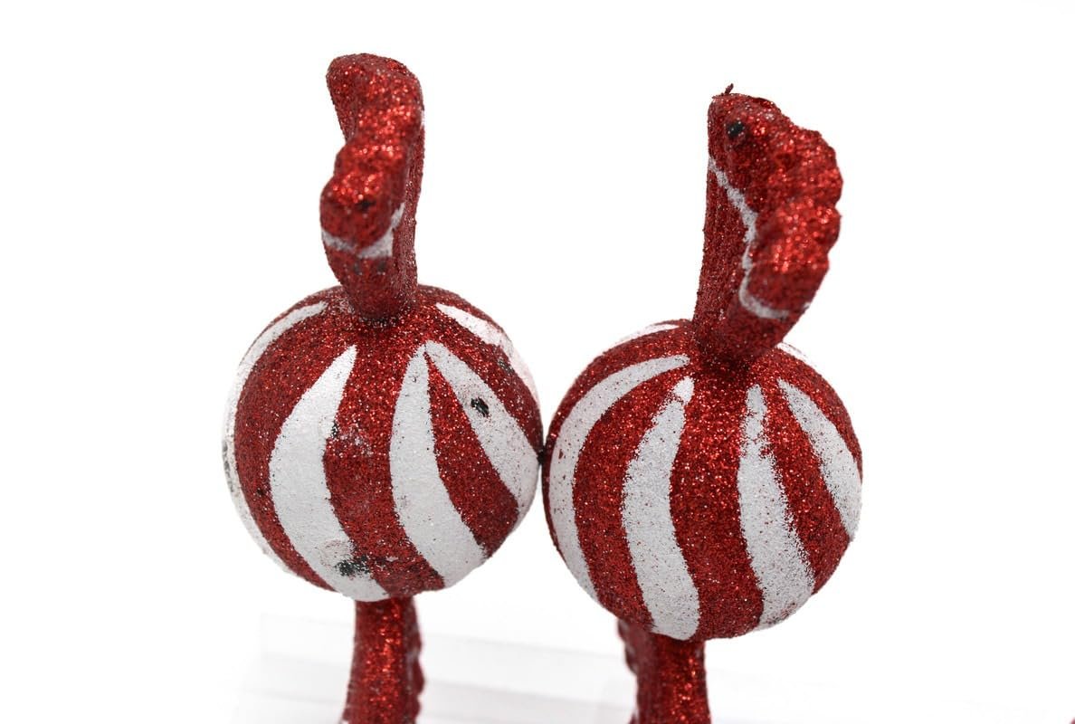 Red Glitter Candy Cane Ornaments – Pack of 3 | Mado Gallery