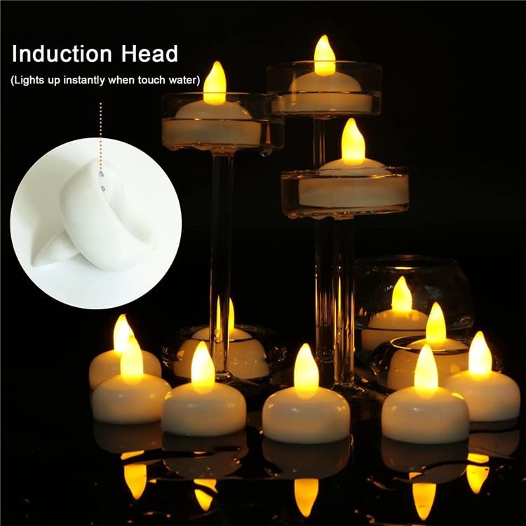 Water-Activated Floating LED Candles – Pack of 12 | Mado Gallery