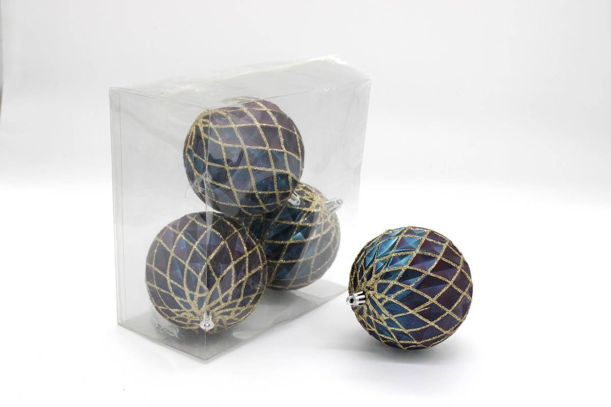 Peppermint Christmas Ball Ornaments – Pack of 4 | Mado Gallery