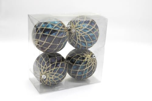 Peppermint Christmas Ball Ornaments – Pack of 4 | Mado Gallery