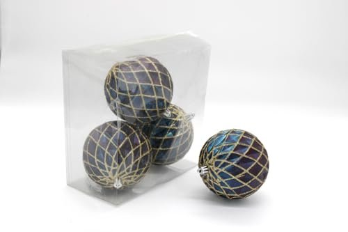 Peppermint Christmas Ball Ornaments – Pack of 4 | Mado Gallery