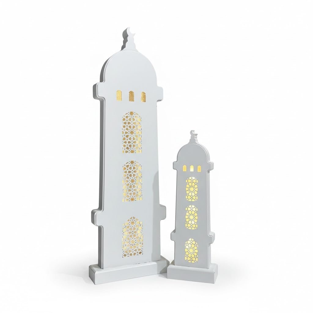 LED Mosque Minaret Decor Lamps – Set of 2