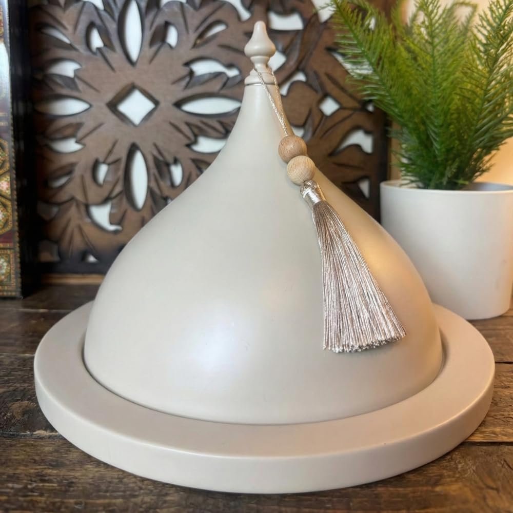 Ivory Conical Dessert & Date Stand with Tassel | Mado Gallery