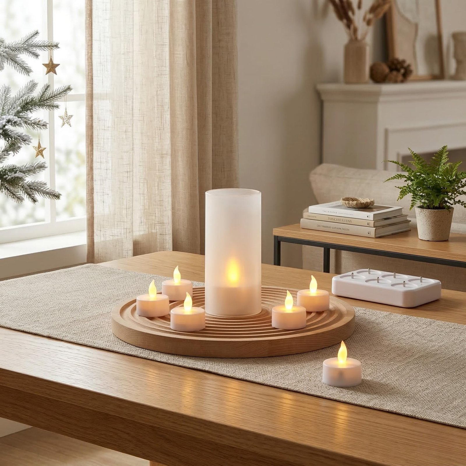Rechargeable LED Tea Lights with Remote & Charging Base – 6, 12 or 18 Pieces | Mado Gallery