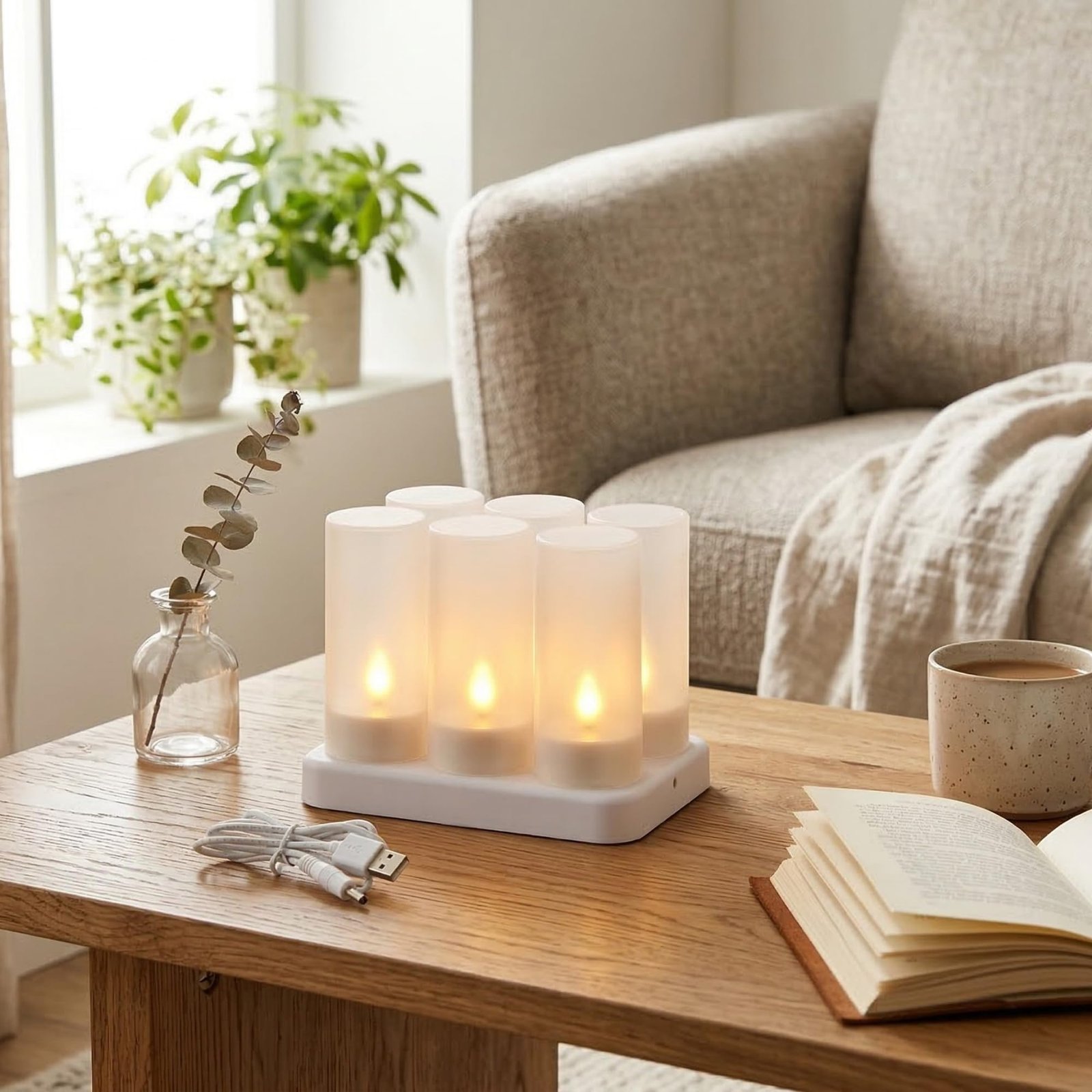 Rechargeable LED Tea Lights with Remote & Charging Base – 6, 12 or 18 Pieces | Mado Gallery