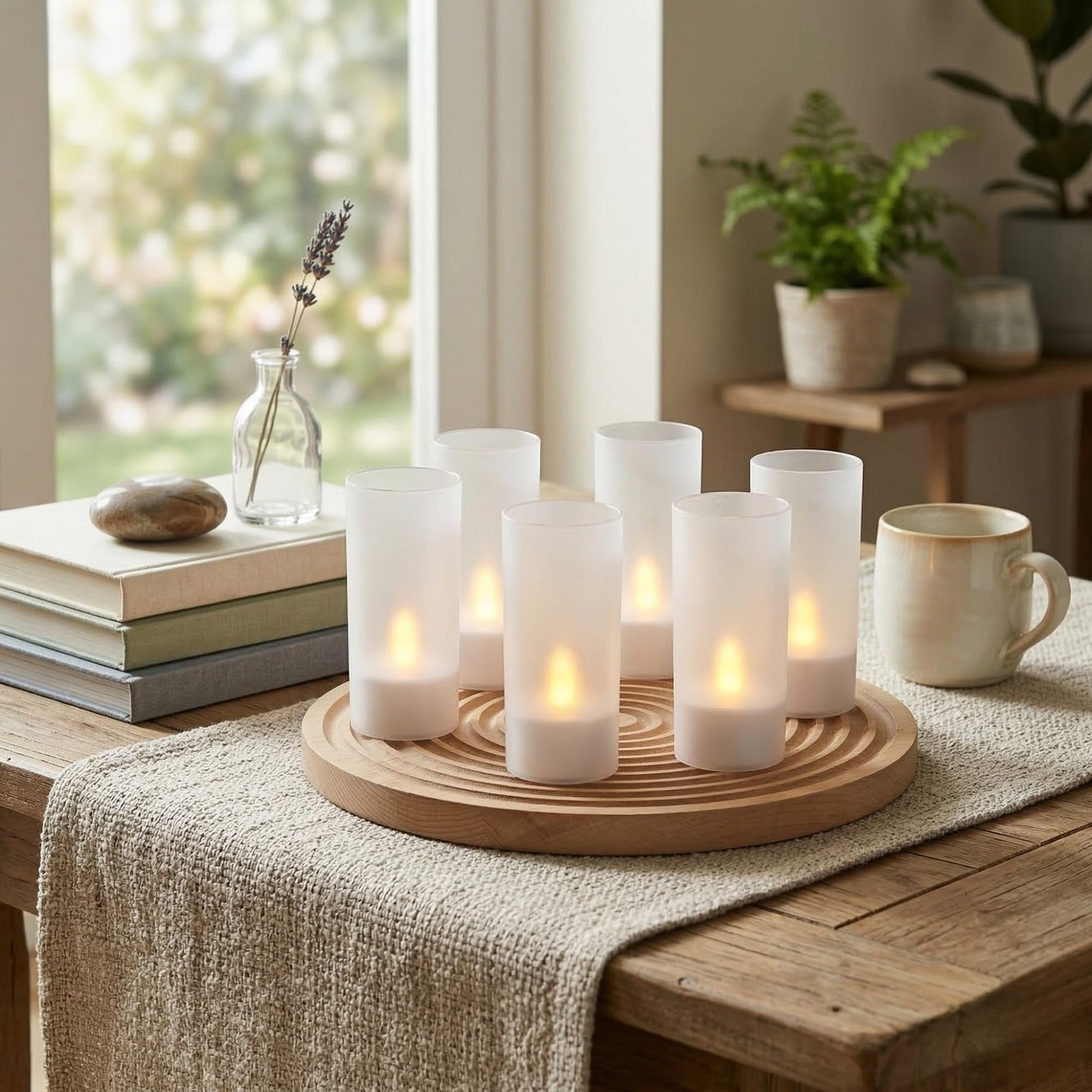 Rechargeable LED Tea Lights with Remote & Charging Base – 6, 12 or 18 Pieces | Mado Gallery
