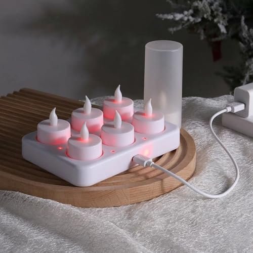 Rechargeable LED Tea Lights with Remote & Charging Base – 6, 12 or 18 Pieces | Mado Gallery
