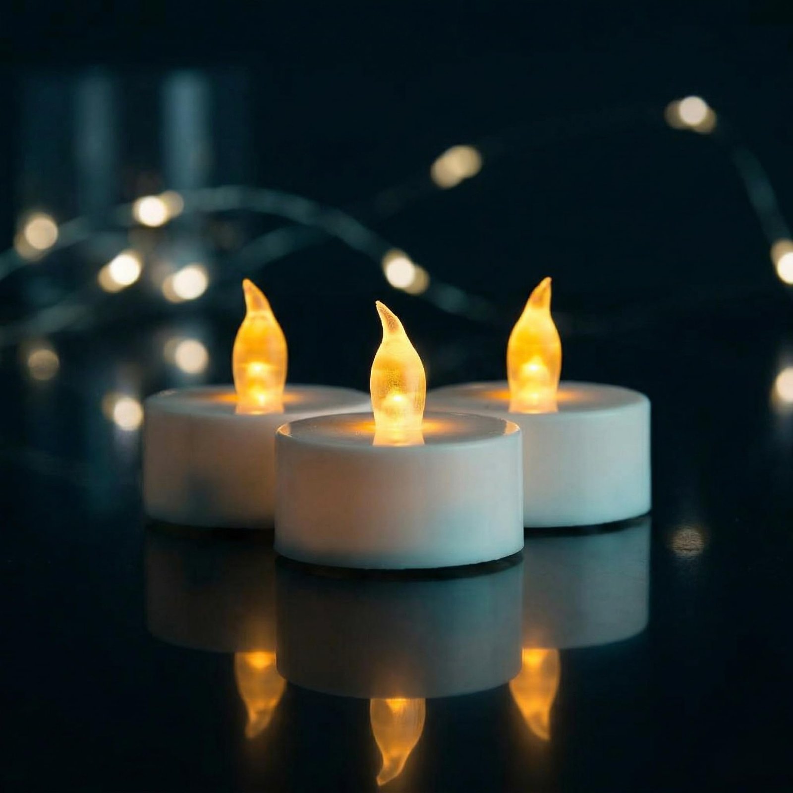 Warm White Flameless LED Tea Lights – Pack of 24 | Mado Gallery